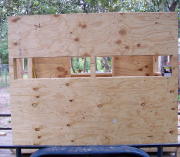 front view of skin on box blind